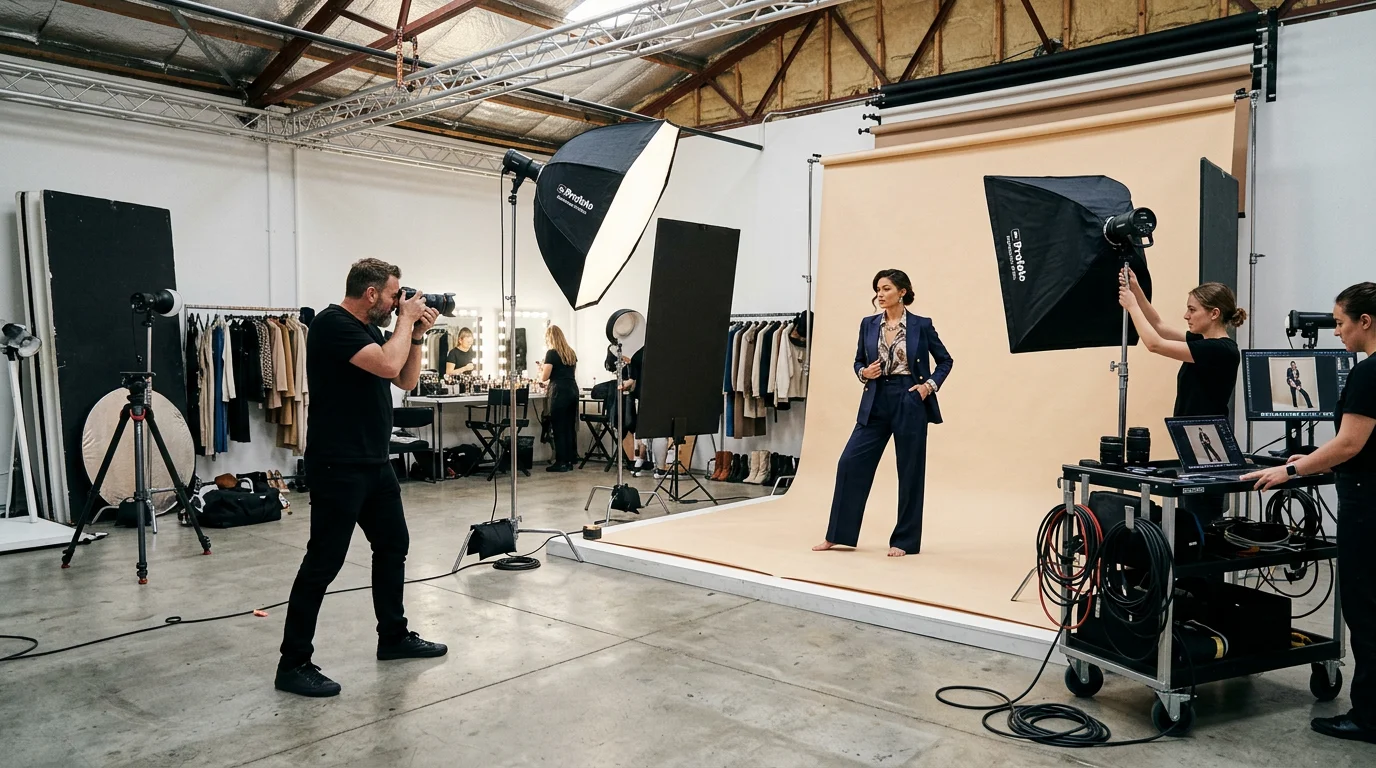 Model try-on photoshoot session